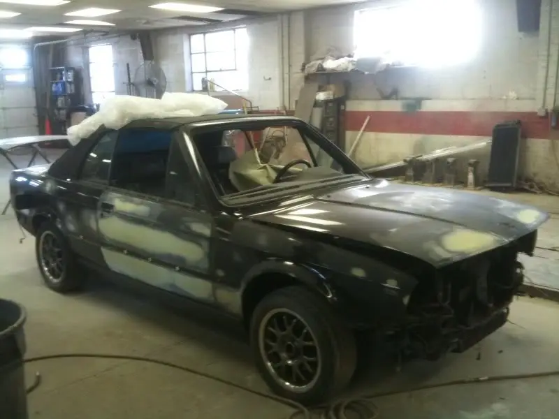 1990 BMW 325i Convertible, Triple Black, before the build